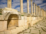 Corinthian Columns and Tracks of Chariot Wheels, Jerash, Jordan Photographic Print by Dave Bartruff