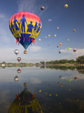 Hot Air Balloons Reflected in Prospect Lake, Colorado Springs, Colorado, USA Photographic Print by Don Grall