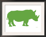 Green Rhino Prints by  Avalisa