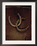 Lucky Horse Shoes on Rust Metallic Prints