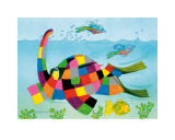 Elmer Snorkelling Posters af David Mckee