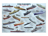 World War II War Ships Giclee Print
