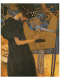 Die Musik Giclee-tryk i høj kvalitet af Gustav Klimt Die Musik Giclee-tryk i høj kvalitet af Gustav Klimt