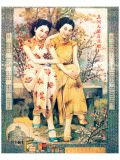 Shangai Ladies with Flowers Lámina giclée