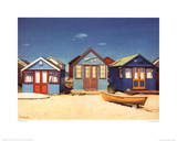 Three Beach Huts Reprodukcje