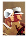 Couple Driving Premium Giclee Print by Marcello Dudovich