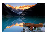 Canoe on Lake Louise Premium Giclee Print Canoe on Lake Louise Premium Giclee Print