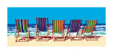 Five Deckchairs Póster por Jonathan Sanders