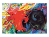 Lutte abstraite reproduction procédé giclée par Franz Marc
