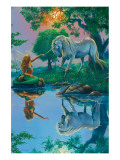 If I Were a Mermaid and You Were a Unicorn Giclee-tryk i høj kvalitet af Jim Warren