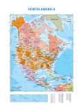 Map of North America Giclée-Premiumdruck