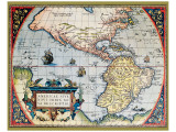 Map of North America I Giclée-Premiumdruck