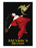 Affiche publicitaire Sauvion'S Brandy reproduction procédé giclée par Leonetto Cappiello