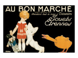 Au Bon Marche, Jouets et Etrennes reproduction procédé giclée par René Vincent