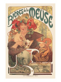 Biere von der Maas|Bieres De La Meuse Giclée-Premiumdruck von Alphonse Mucha