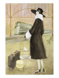 Lady at Train Station Giclee-tryk i høj kvalitet af Graham Reynold Lady at Train Station Giclee-tryk i høj kvalitet af Graham Reynold