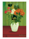Flowers Green Giclée-Premiumdruck von Henri Rousseau