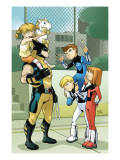 Wolverine And Power Pack 1 Cover: Wolverine, Zero-G, Mass Master, Lightspeed and Energizer Print by Gurihiru Unknown