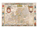 Antique Map, Nova Europa, 1652 Impressão giclée premium por Nicholas Visscher Antique Map, Nova Europa, 1652 Impressão giclée premium por Nicholas Visscher