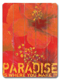 Paraíso Placa de madeira
