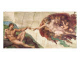 Creation of Adam Premium Giclee Print by Michelangelo Buonarroti 