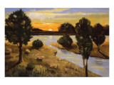 A Day Ending at the Lake Giclee Print by Judith D'Agostino