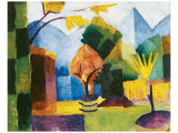 Jardin sur le lac reproduction procédé giclée par Auguste Macke