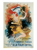 Courrier Francais, A La Tour Eiffel Giclee Print by Jules Chéret