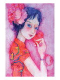 Girl With A Heart I reproduction procédé giclée par Monica Wang