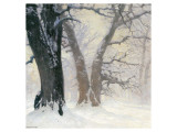 Snow Covered Oaks in the Sun Giclee Print by Eugen Bracht