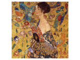 Lady with a Fan Premium giclée print van Gustav Klimt