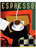 Cubist Espresso II Giclee-tryk i høj kvalitet af Eli Adams