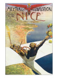 Meeting D'Aviation, Nice Premium Giclee-trykk av Charles Leonce Brosse