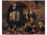 Roman Fish Market reproduction procédé giclée par Albert Bierstadt