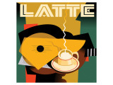 Cubist Latte I Giclee-tryk i høj kvalitet af Eli Adams