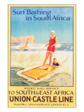Surf Bathing in South Africa reproduction procédé giclée