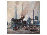 Blast Furnace of Hoesch Steel Premium Giclee-trykk av Eugen Bracht