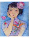 Girl With Flowers II Giclee Print by Monica Wang