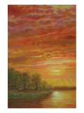 Mississippi River Sunset Premium Giclee Print by Jerrie Glasper