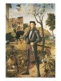 Young Knight In A Landscape: Francesco della Rovere Premium Giclee Print by Vittore Carpaccio