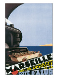 Marseille Point de Depart de La Cote D'Azur reproduction procédé giclée par Roger Broders