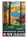 Marlborough Sounds, New Zealand Giclée-Premiumdruck von L. C. Mitchell