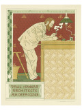Paul Hankar Architecte reproduction procédé giclée par Adolphe Crespin