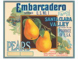 Embarcadero Brand Fancy Pears, Santa Clara Valley, U.S. No. 1 Giclee Print