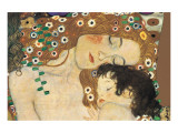 Äiti ja lapsi - Yksityiskohta maalauksesta Naisen kolme ikää (Mother and Child - detail from The Three Ages of Woman), noin 1905 Ensiluokkainen giclee-vedos tekijänä Gustav Klimt