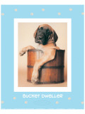 Chien dans un seau reproduction procédé giclée par Rachael Hale