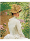 Lady in the Garden Premium Giclee Print by Paul Peel