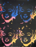 Marilyns x 4 Multicolor Plakater af Andy Warhol