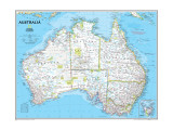 Politische Landkarte von Australien Kunstdrucke