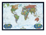 World Political Map, Decorator Style Prints